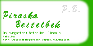 piroska beitelbek business card